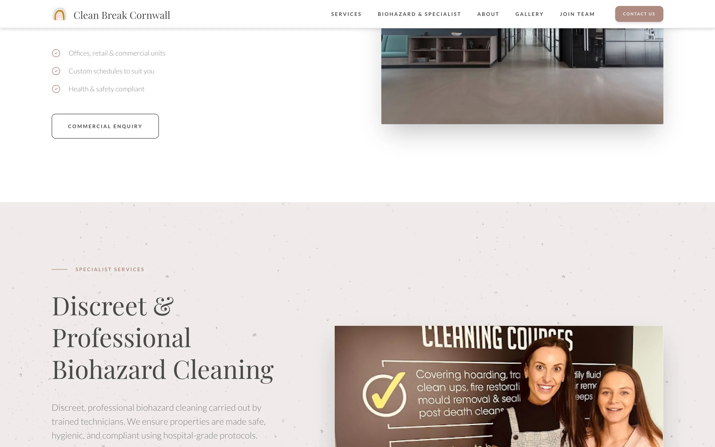 Clean Break Cornwall: Cleaning services build, screen 3