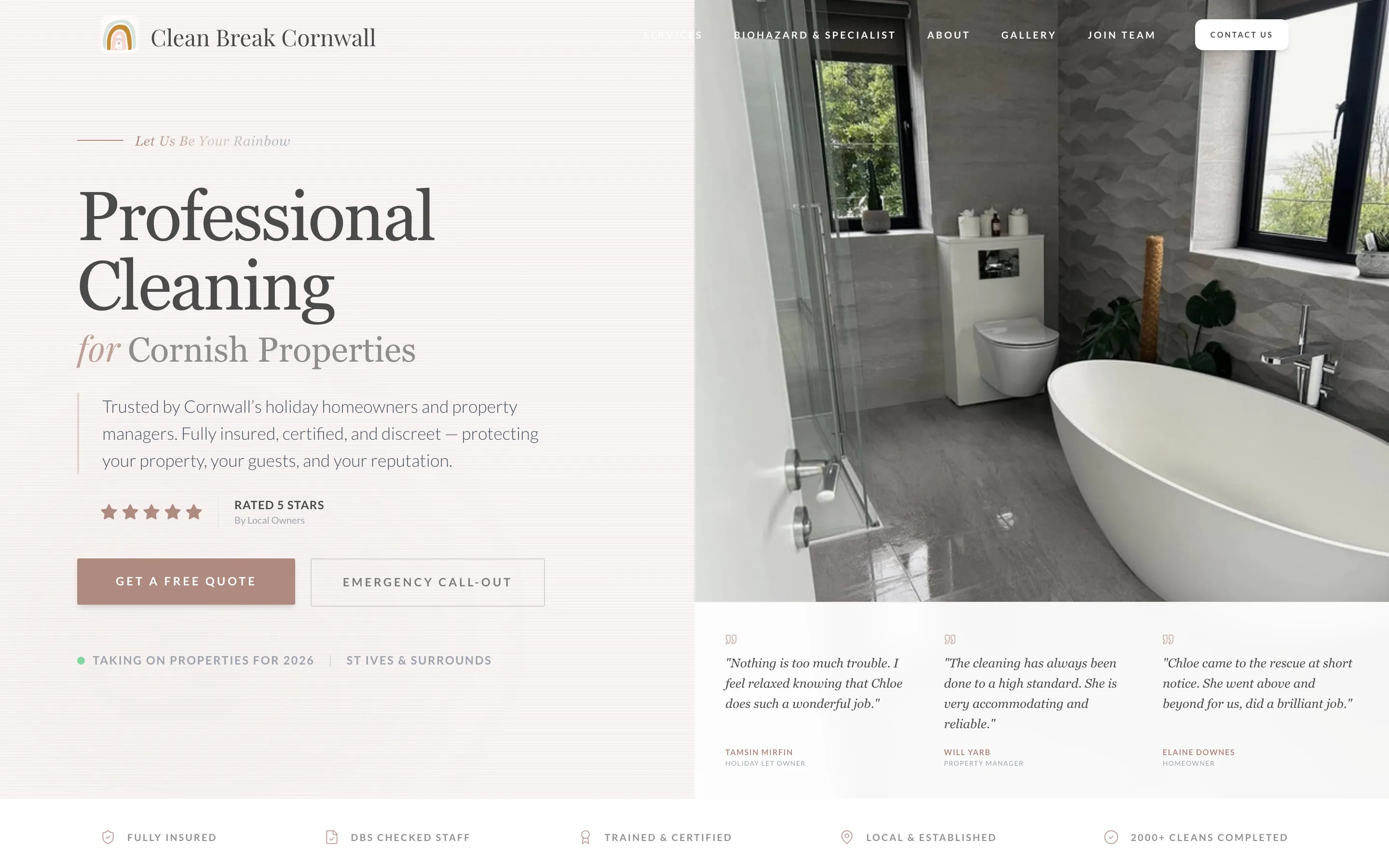 Clean Break Cornwall website