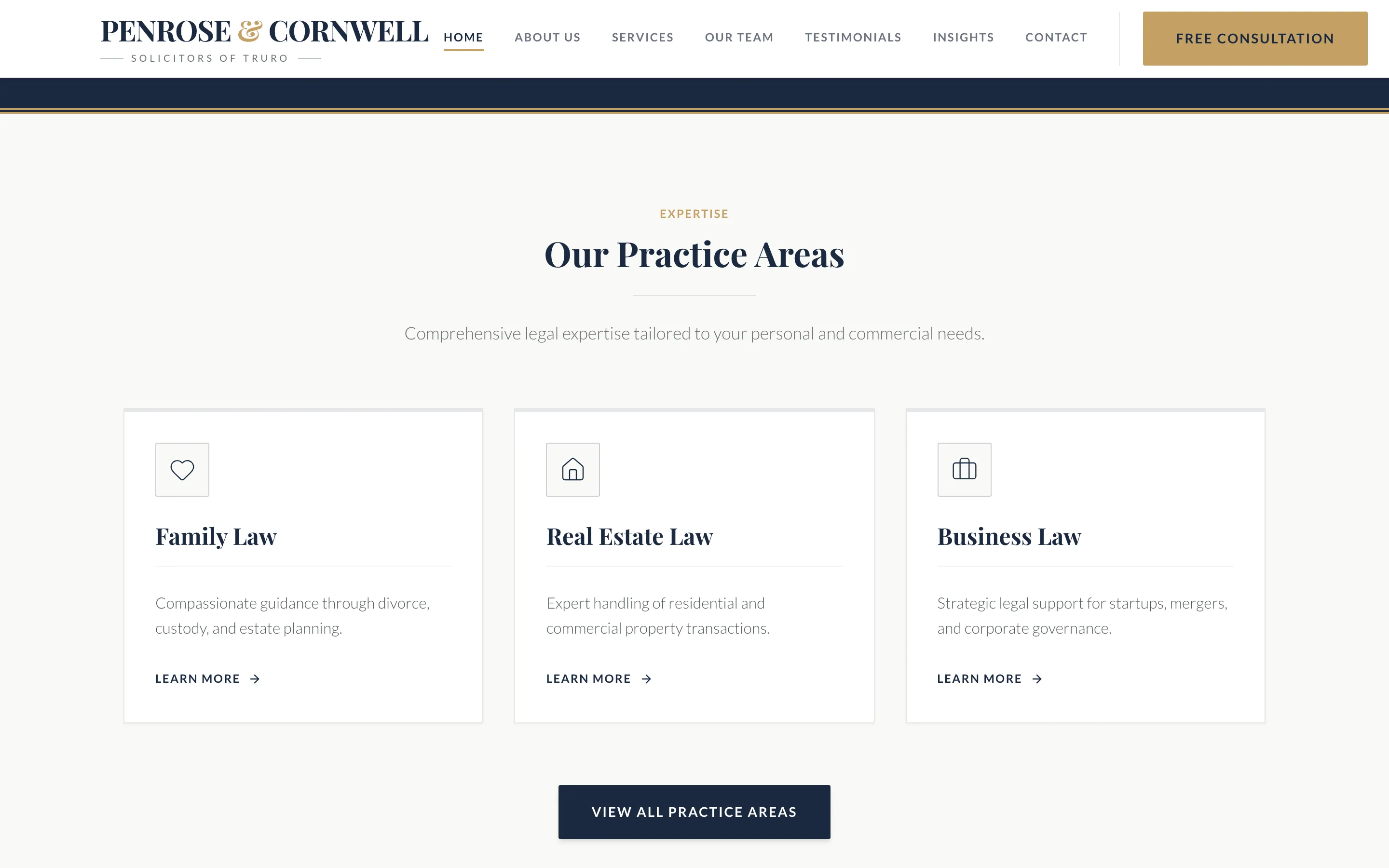 Penrose & Cornwell — Legal build, screen 2