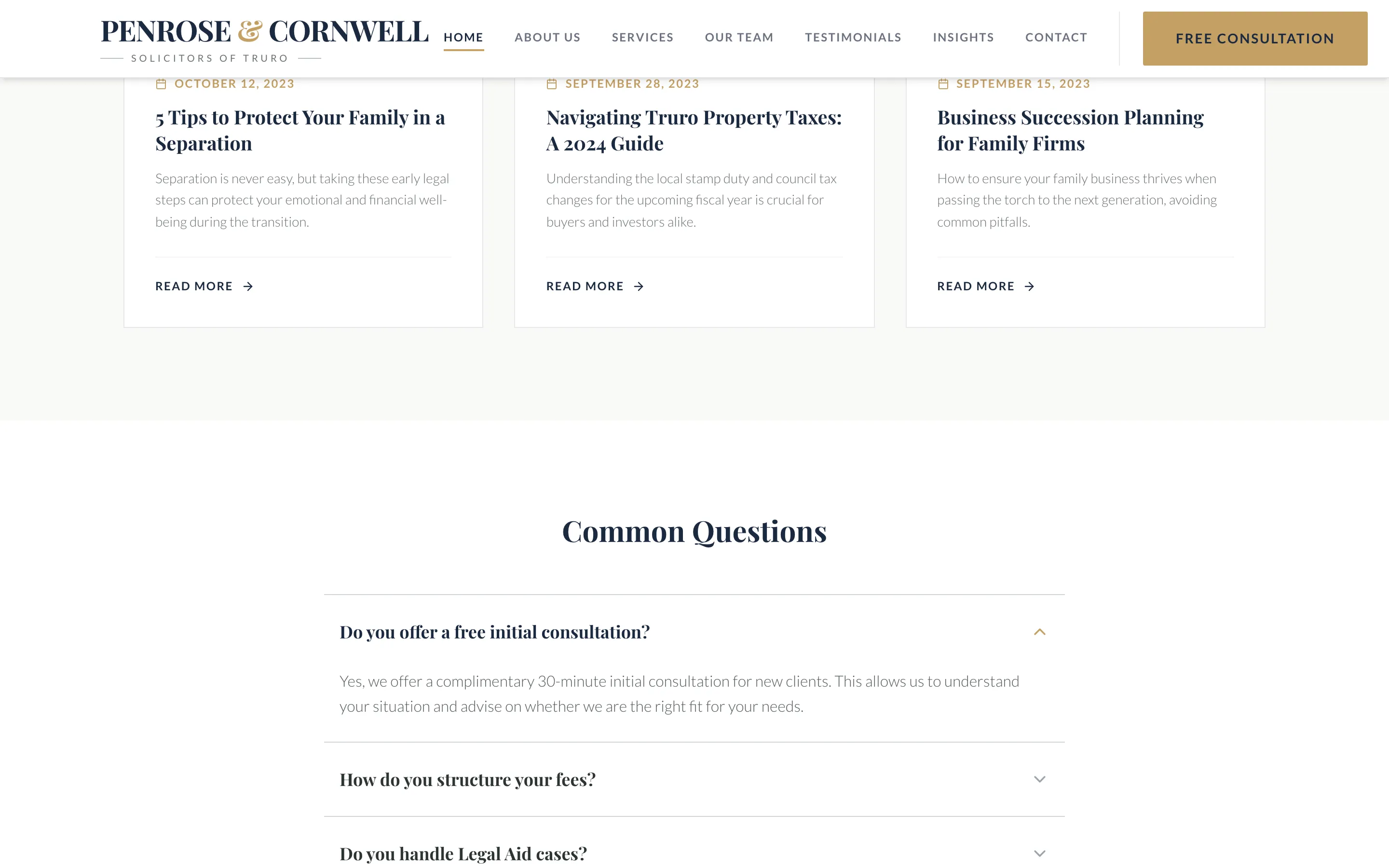 Penrose & Cornwell — Legal build, screen 4