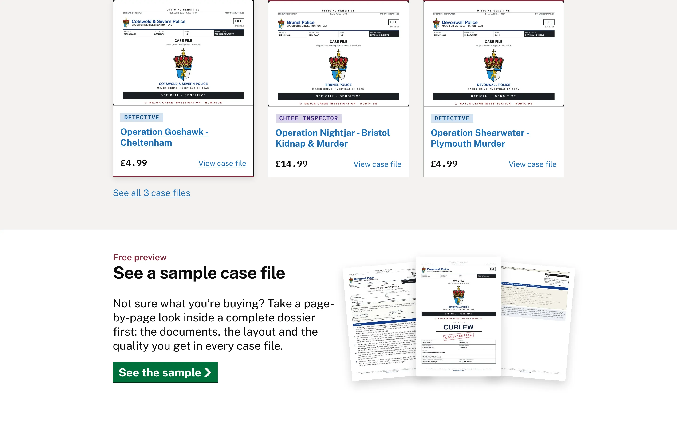 Printable Case Files: E-commerce and entertainment build, screen 3
