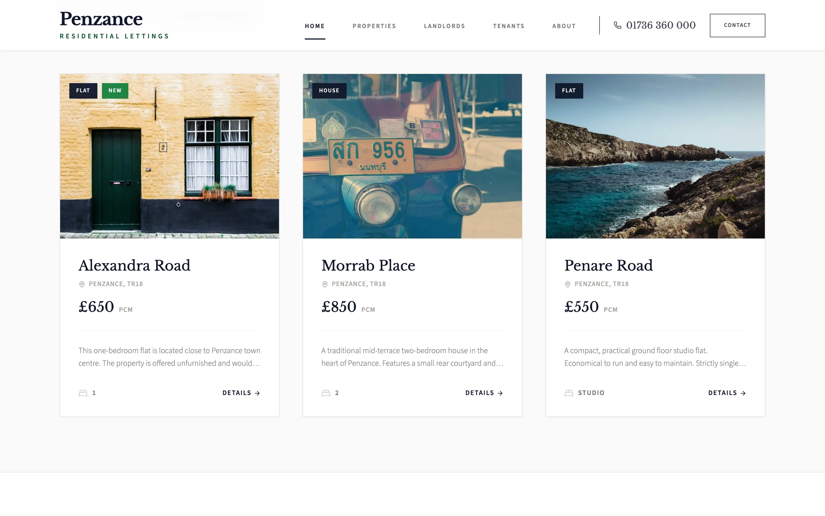Penzance Residential Lettings — Property lettings build, screen 3