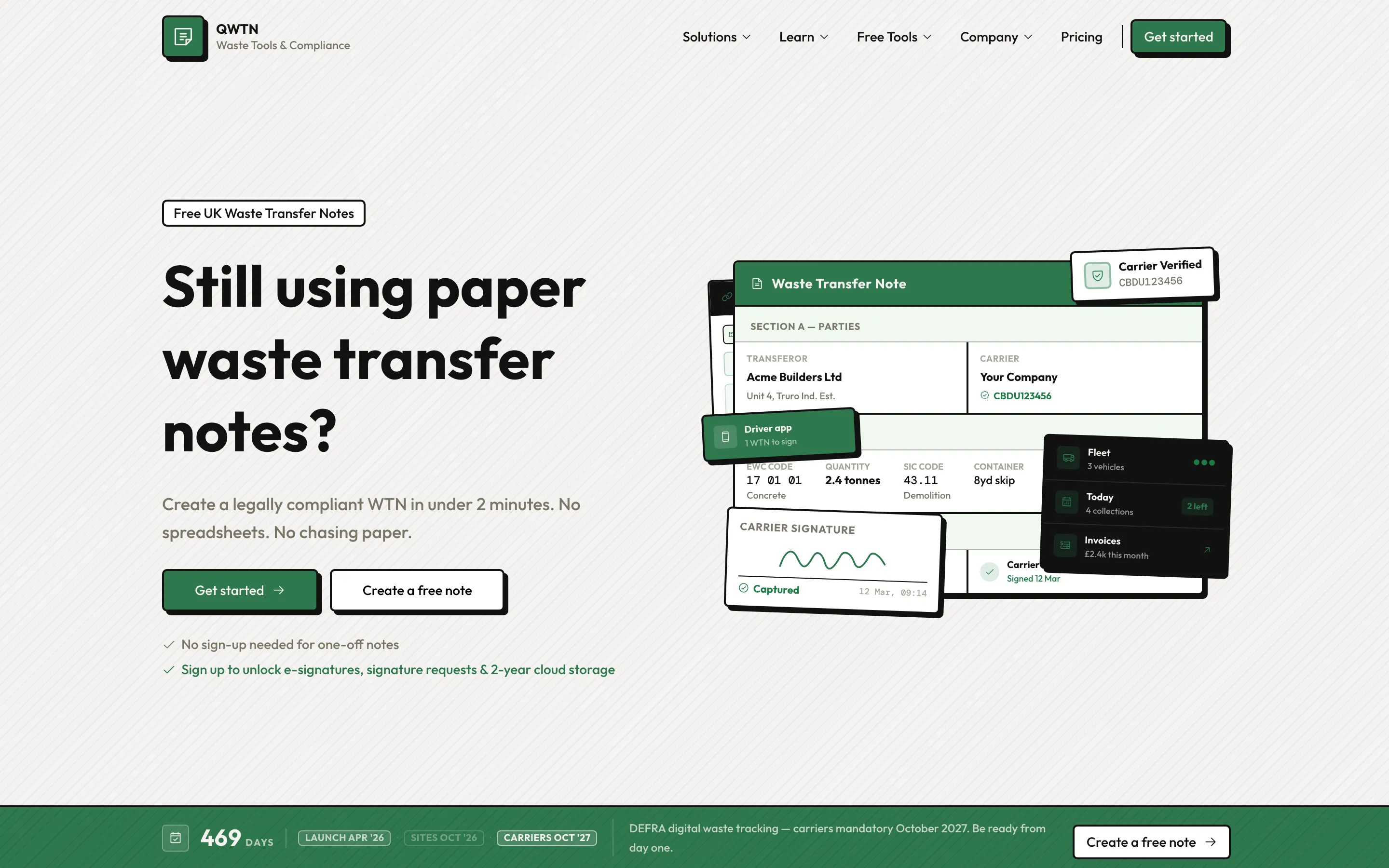 QWTN — Compliant waste transfer notes in under two minutes.