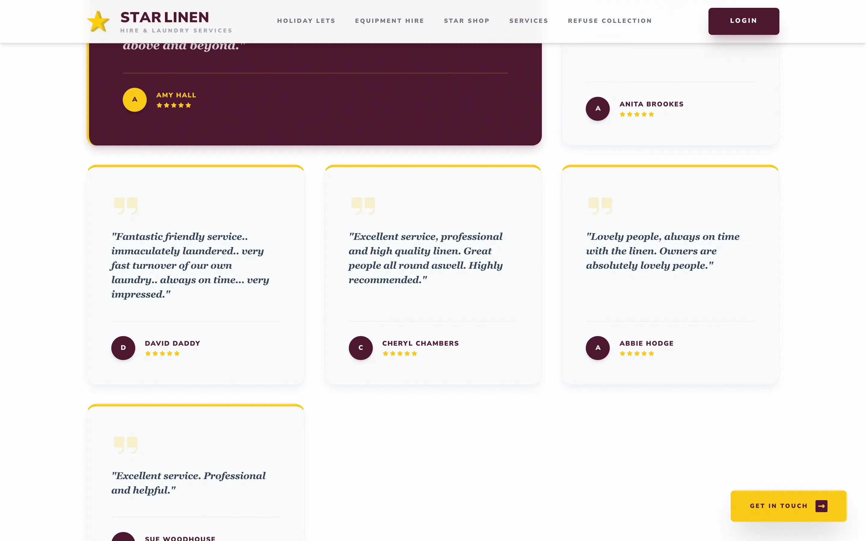 Star Linen — Linen hire and laundry build, screen 2