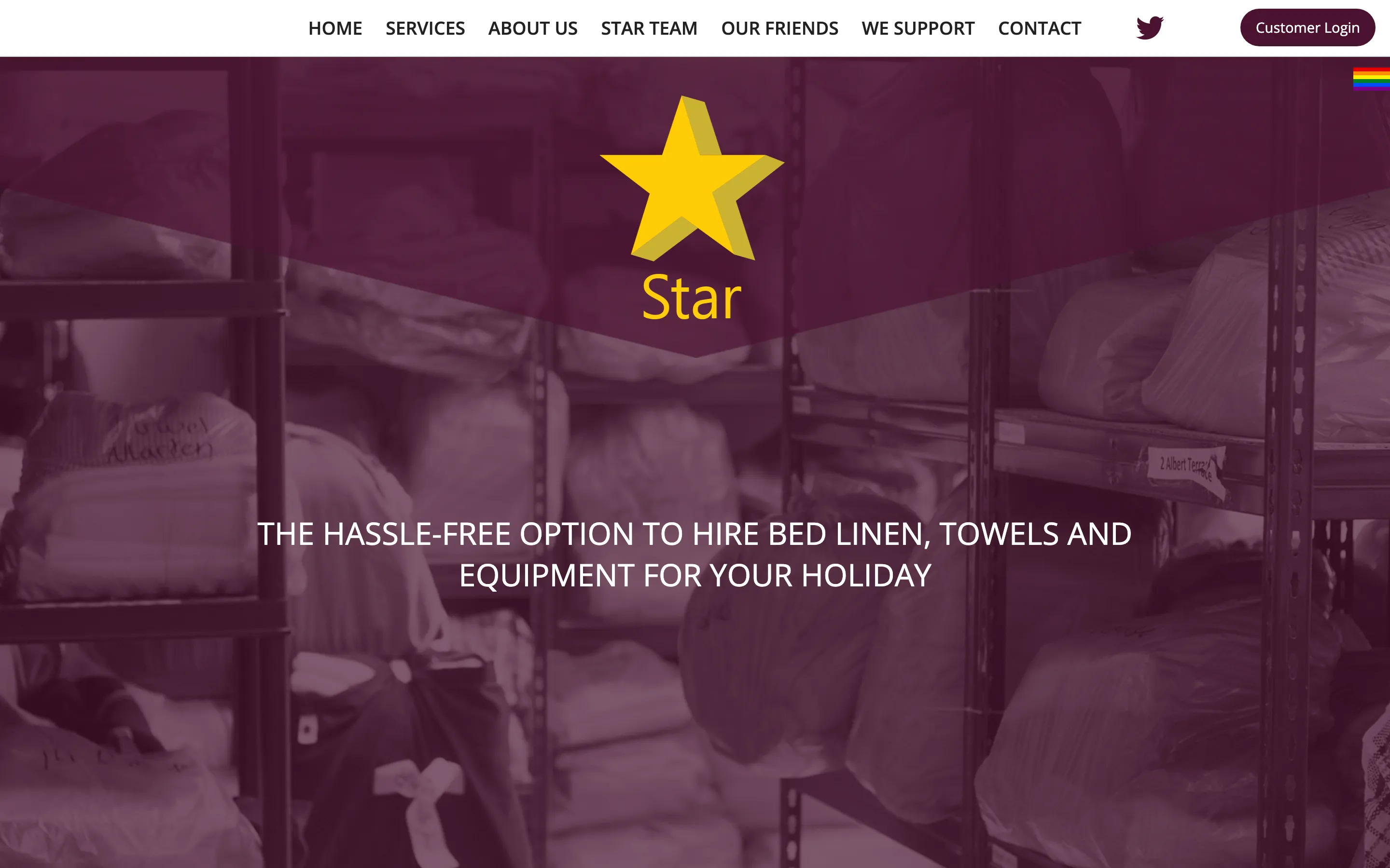 Star Linen website before the rebuild