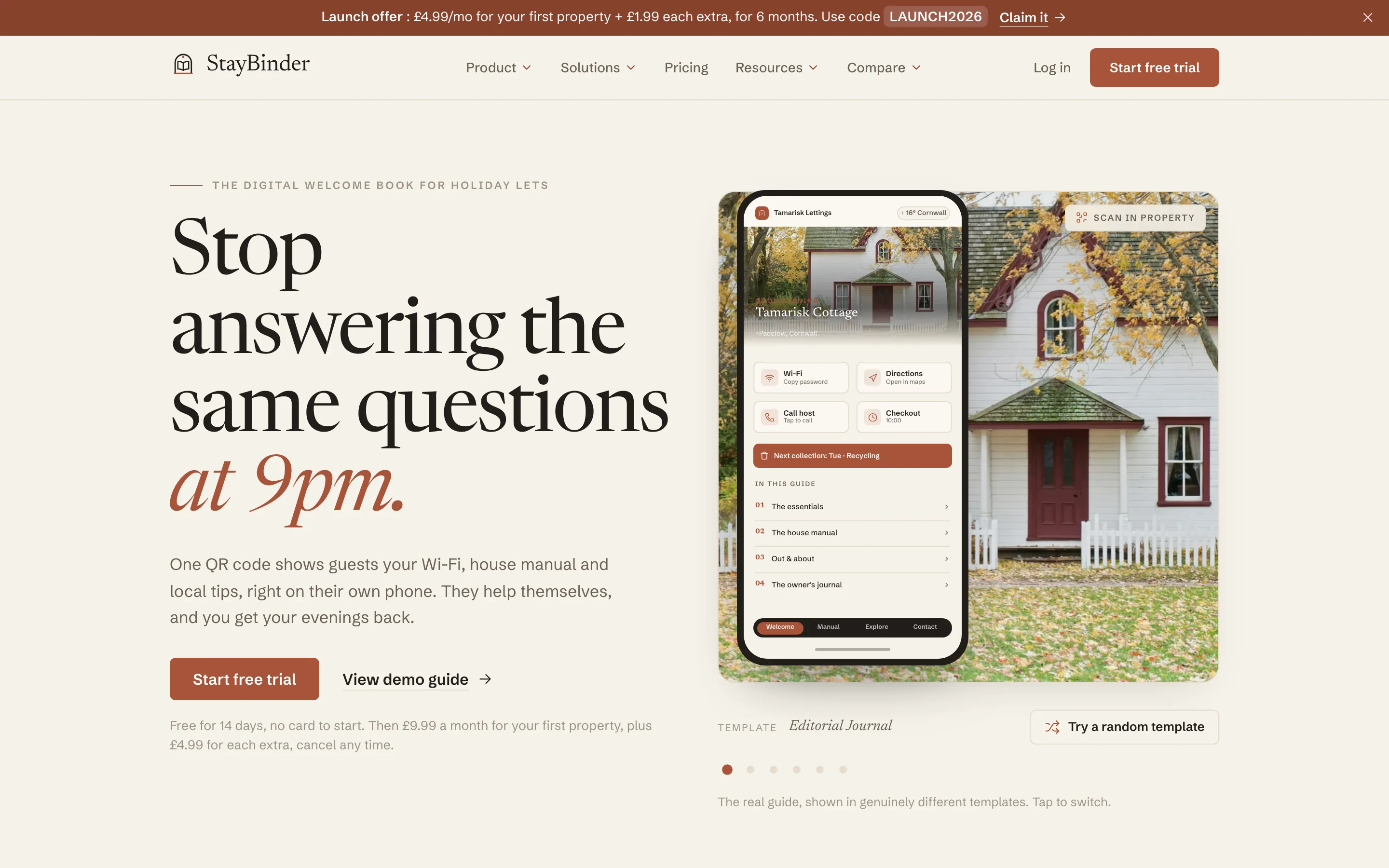 StayBinder — A digital welcome book for holiday lets.