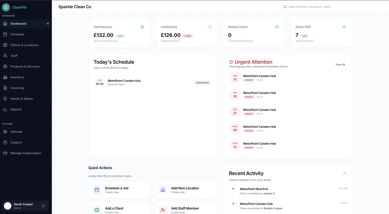 CleanFlo: Operations Hub